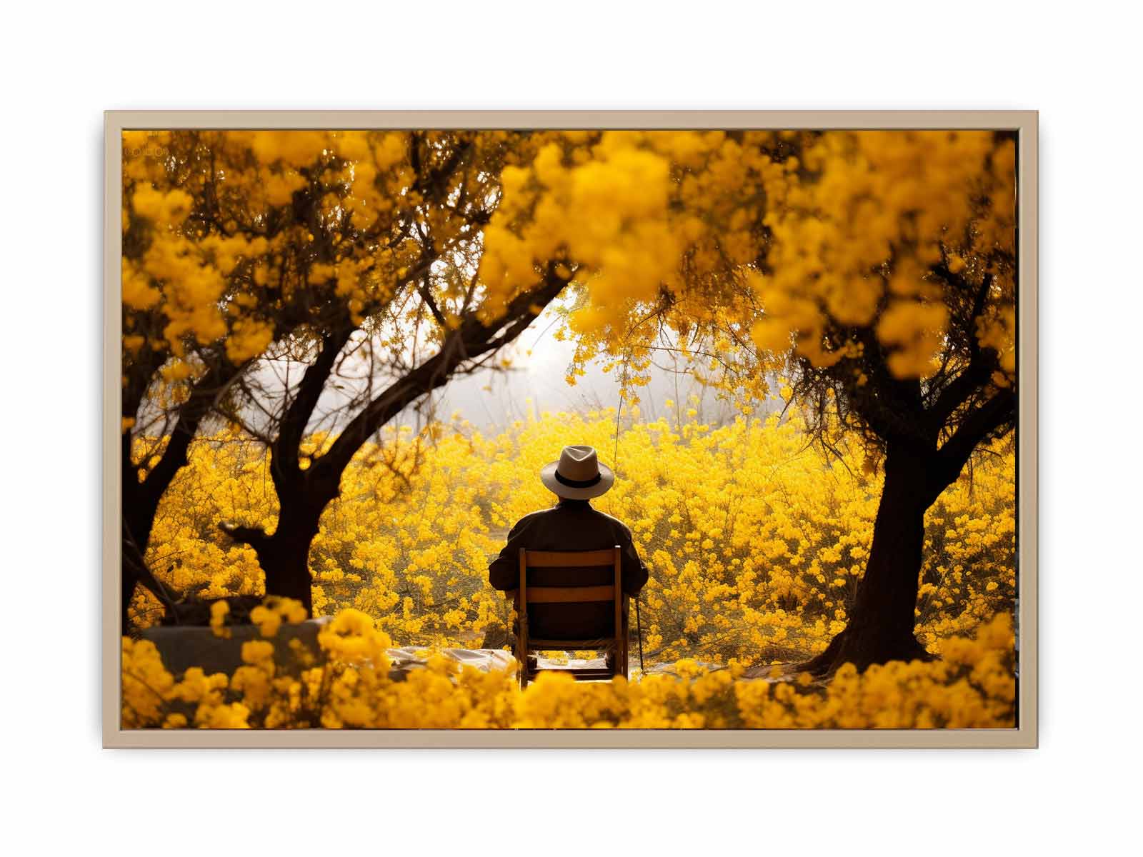 Me & Yellow Flowers in Autumn  Art Print