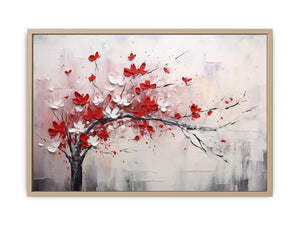 Red White Tree Abstract  Art Print