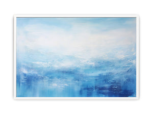 White Blue Abstract Framed Print