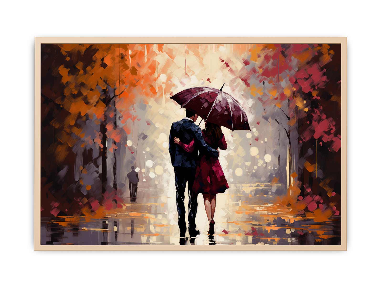 Couple Under Umbrella  Streched canvas