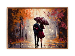Couple Under Umbrella Poster