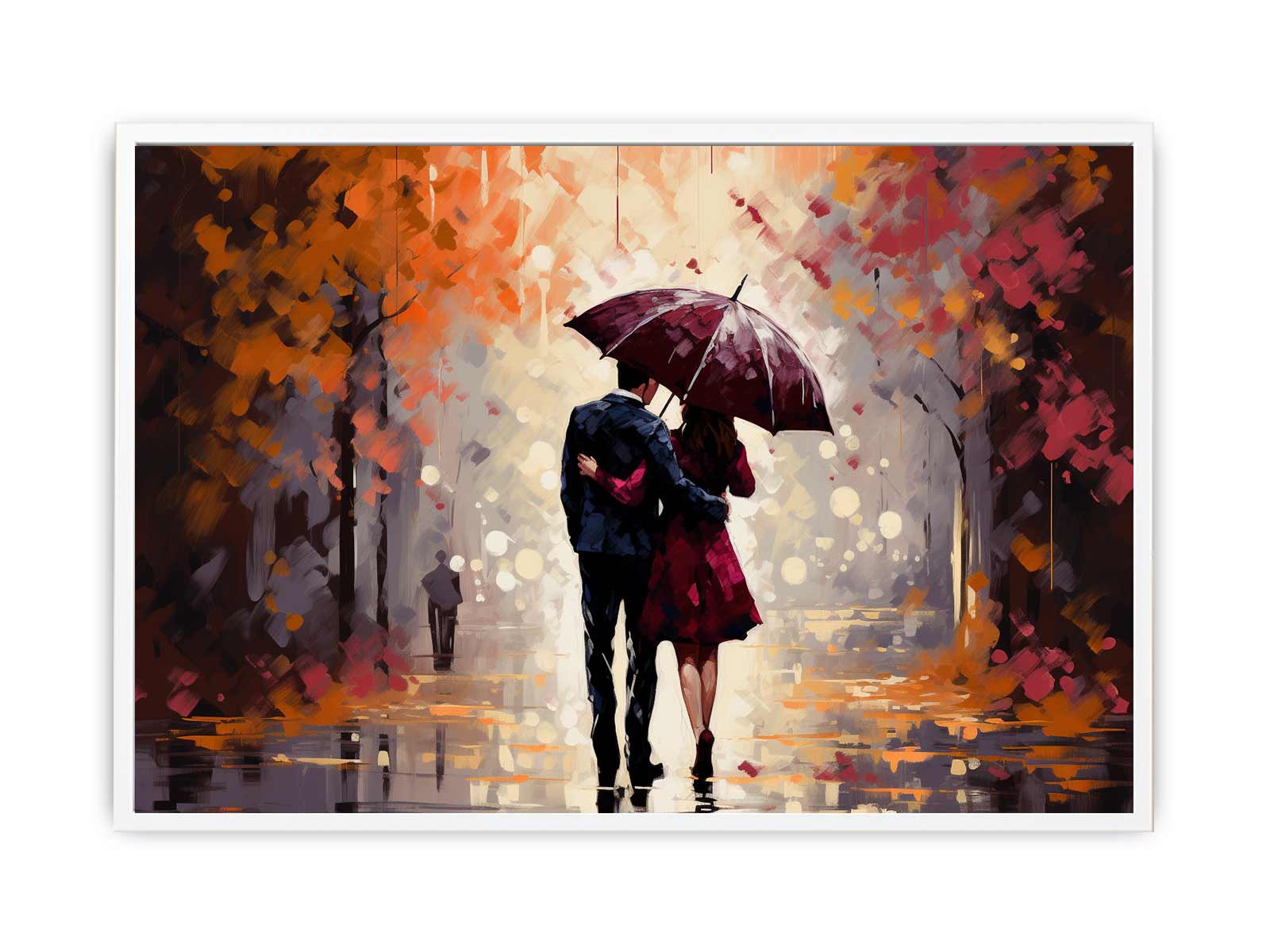 Couple Under Umbrella Framed Print