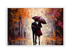 Couple Under Umbrella Framed Print