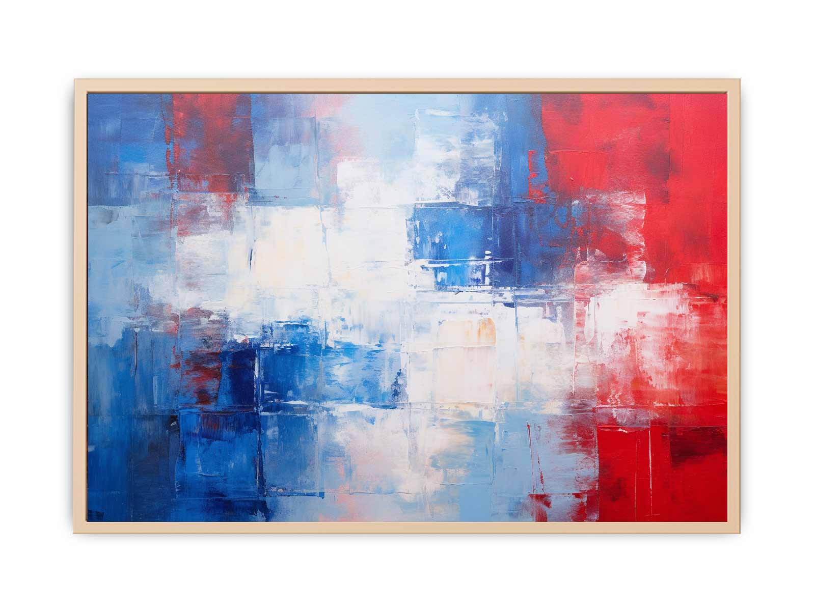 Blue Red  Abstract   Streched canvas