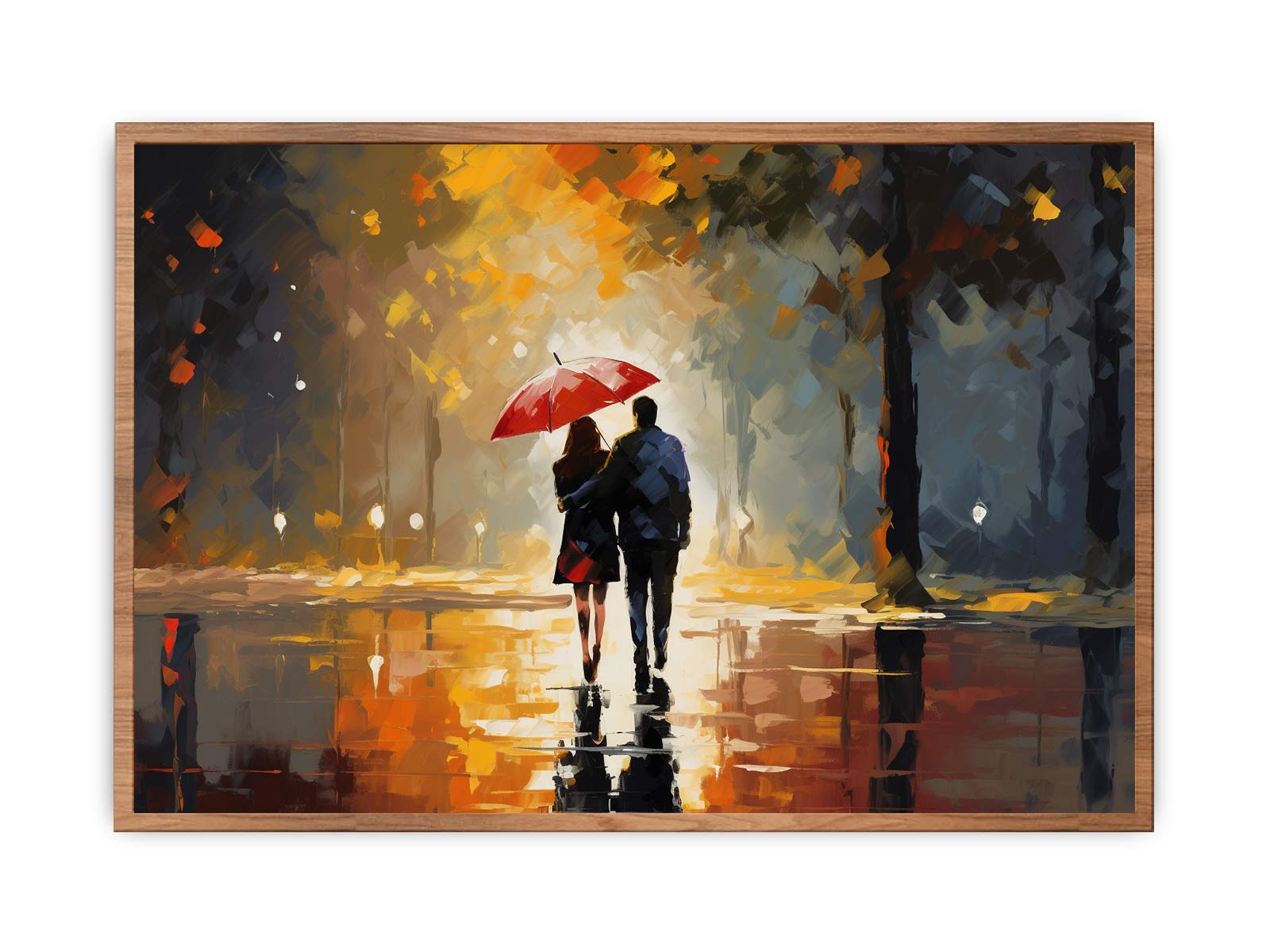 Couple Under Umbrella  Art Poster