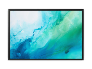 Abstract Knife Art Green Painting  Canvas Print