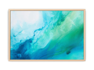 Abstract Knife Art Green Painting  Streched canvas
