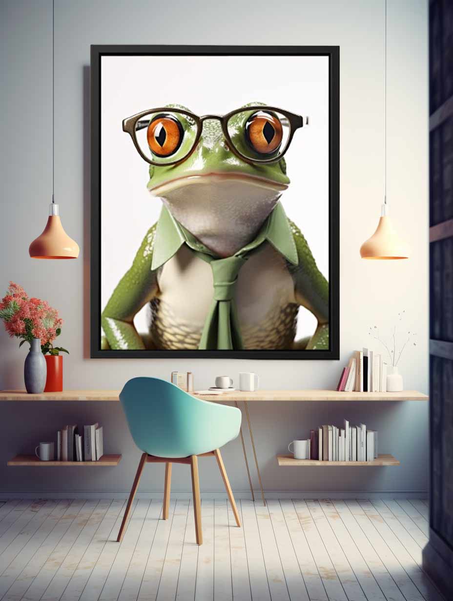 Frog with Galsses  Painting