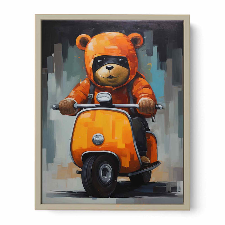 Bear on Scooter   Art Print