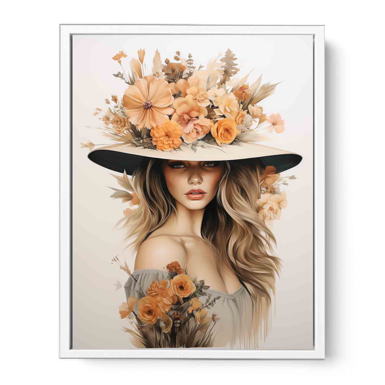 Girl Flower Cap  Framed Print