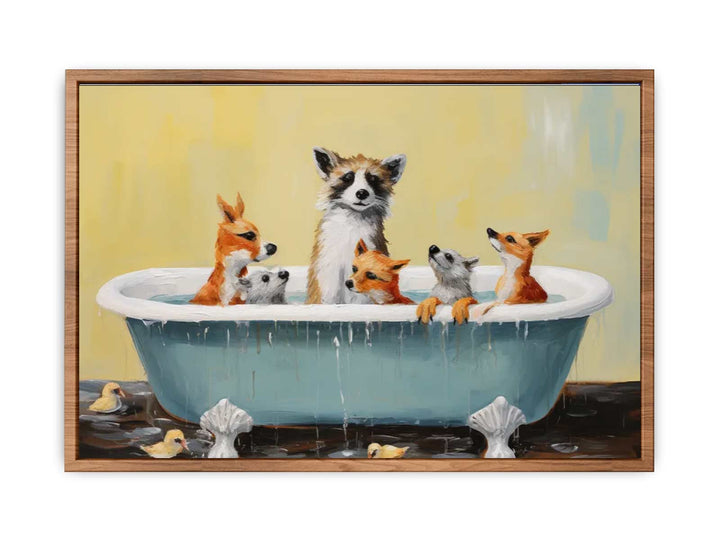 Animal Bathing  In Tub Poster