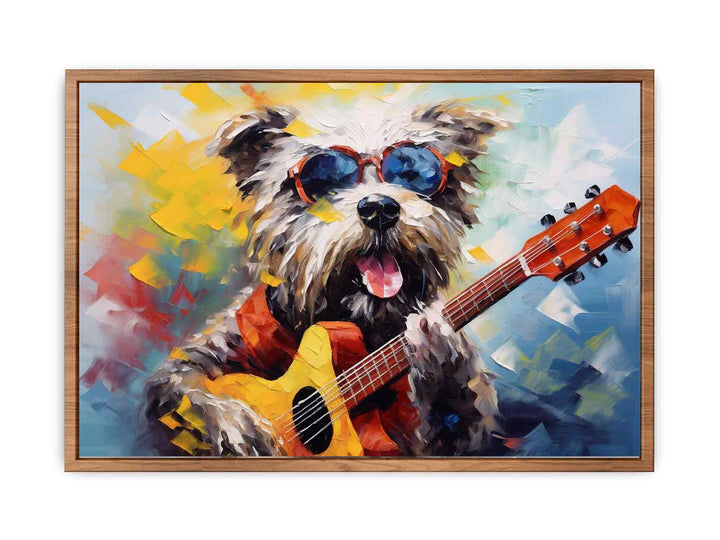 Dog Playing Guitar Modern Art   Art Print