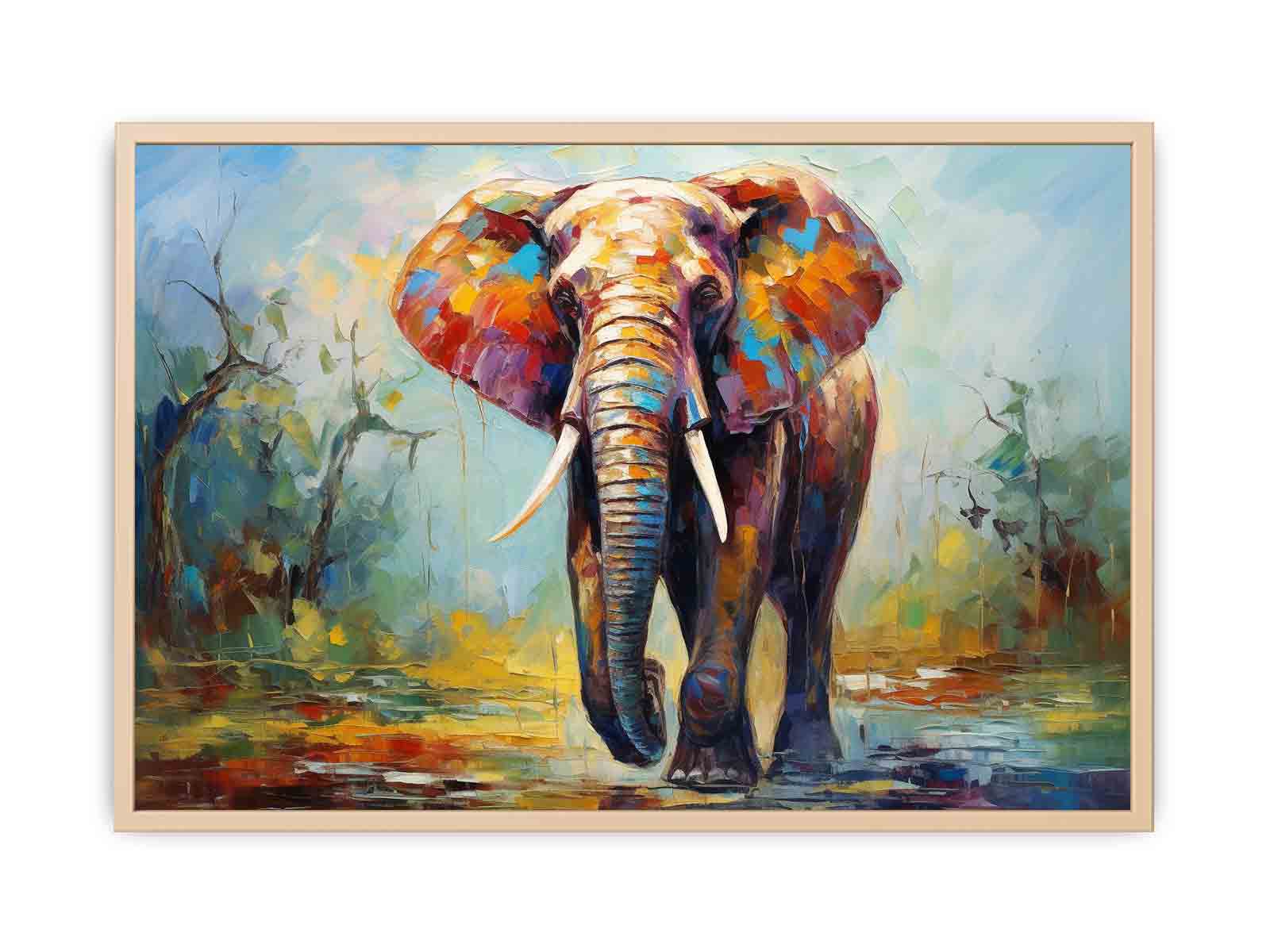 Modern art Elephant Teeth Painting   Streched canvas