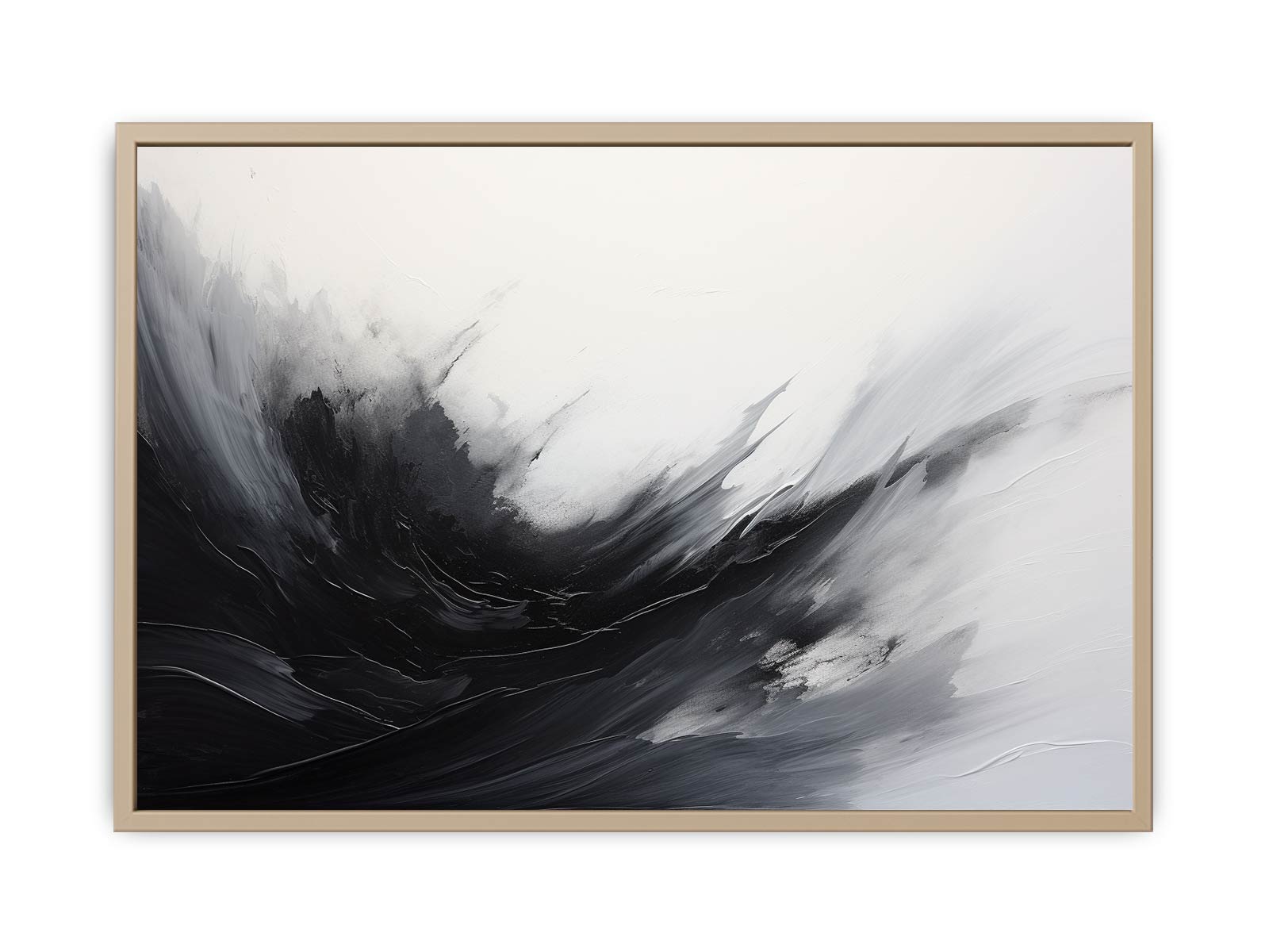 Abstract Black Grey  Painting  Art Print