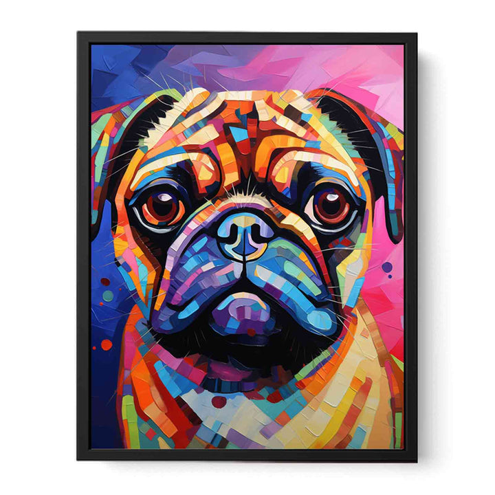 Pug Dog Modern Art Painting   Canvas Print