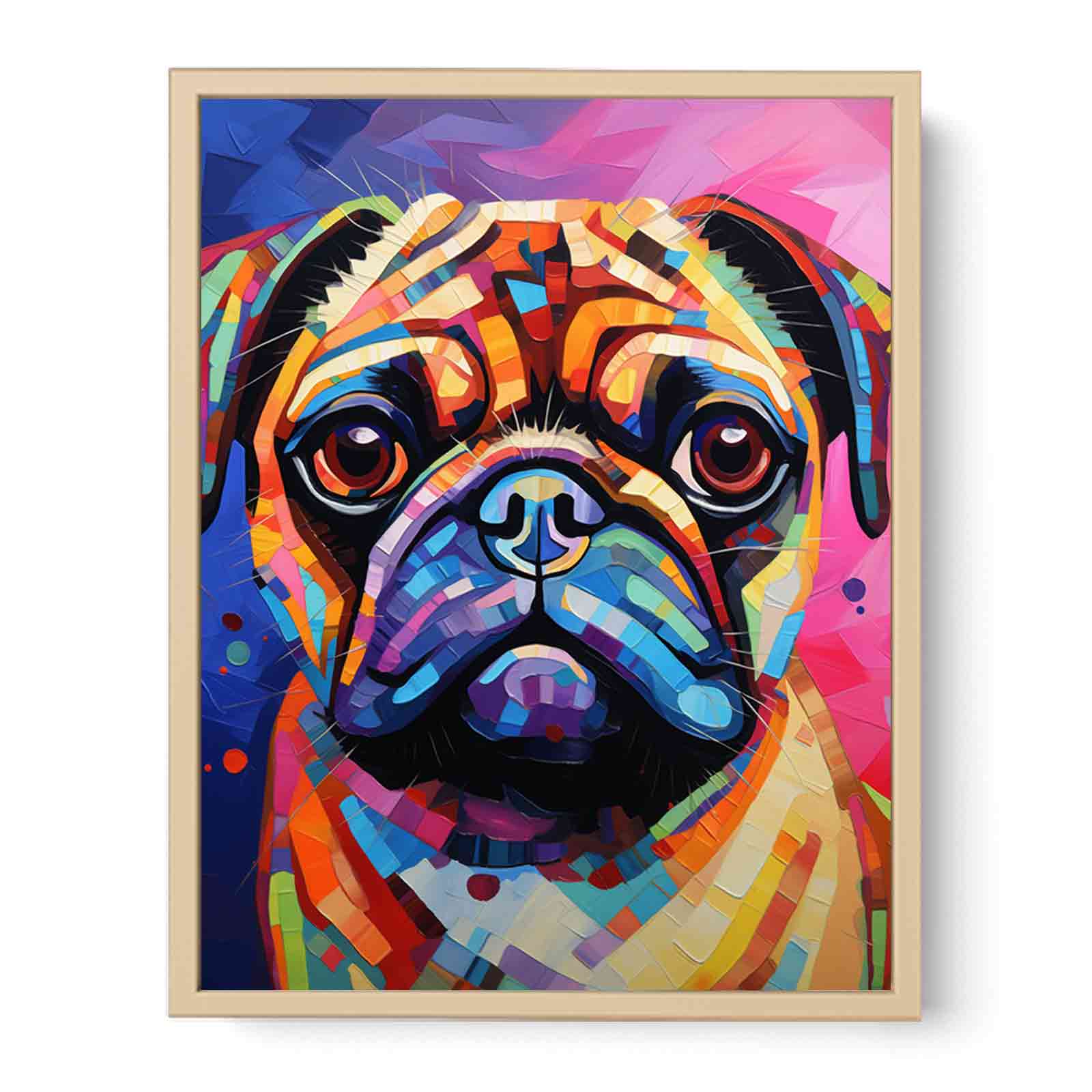 Pug Dog Modern Art Painting   Streched canvas