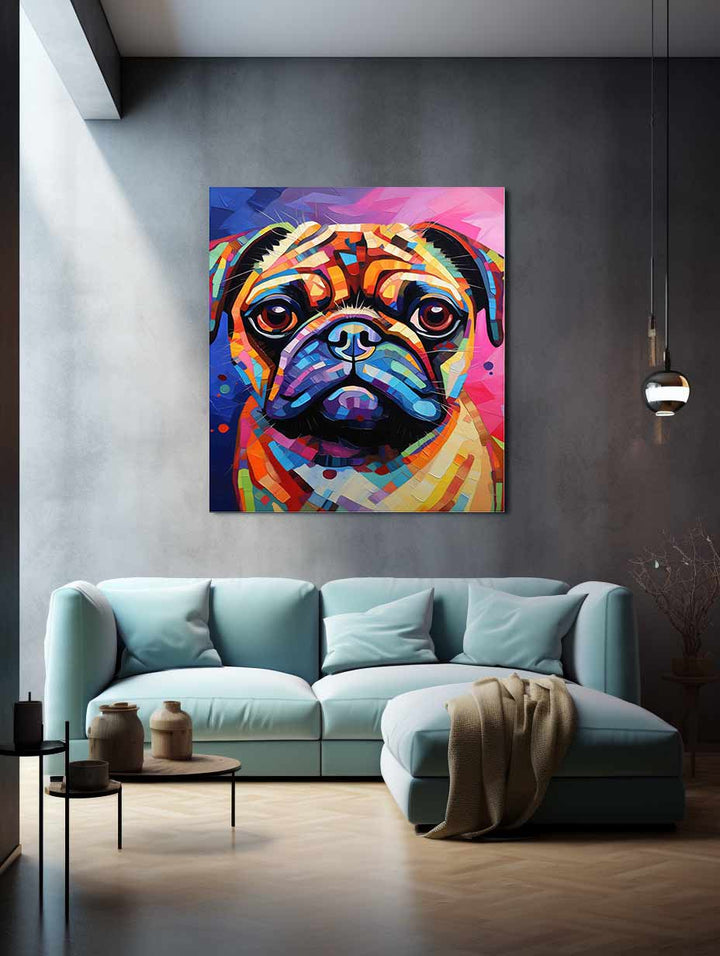 Pug Dog Modern Art Painting