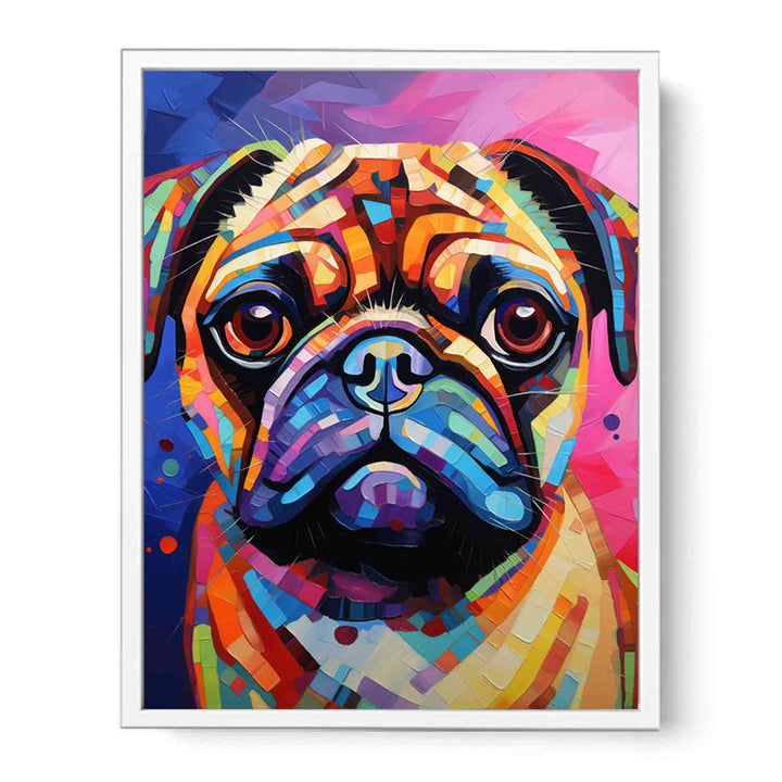 Pug Dog Modern Art Painting  Framed Print