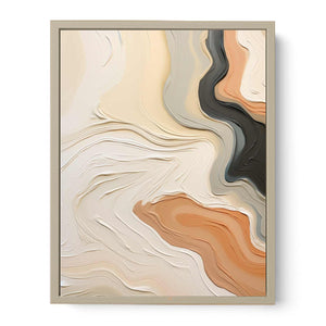 Abstract Brown Peach  Knife Art Painting  Art Print
