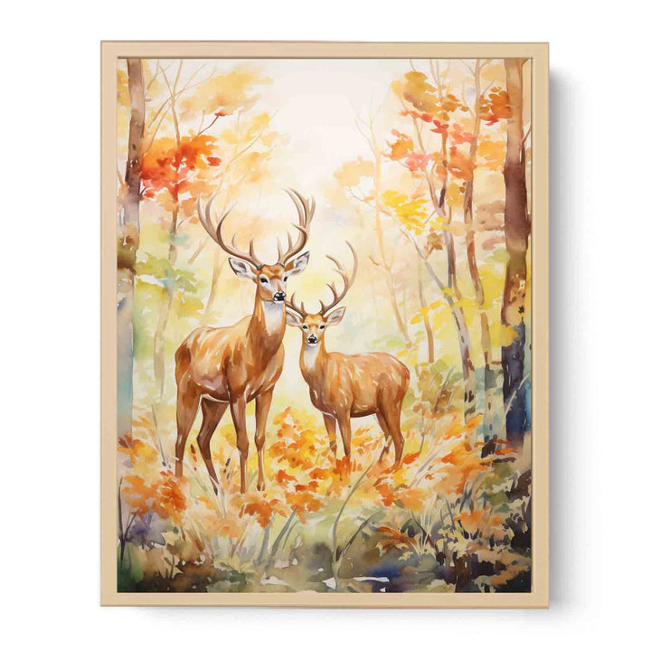 Two Deer Modern Art Painting   Streched canvas