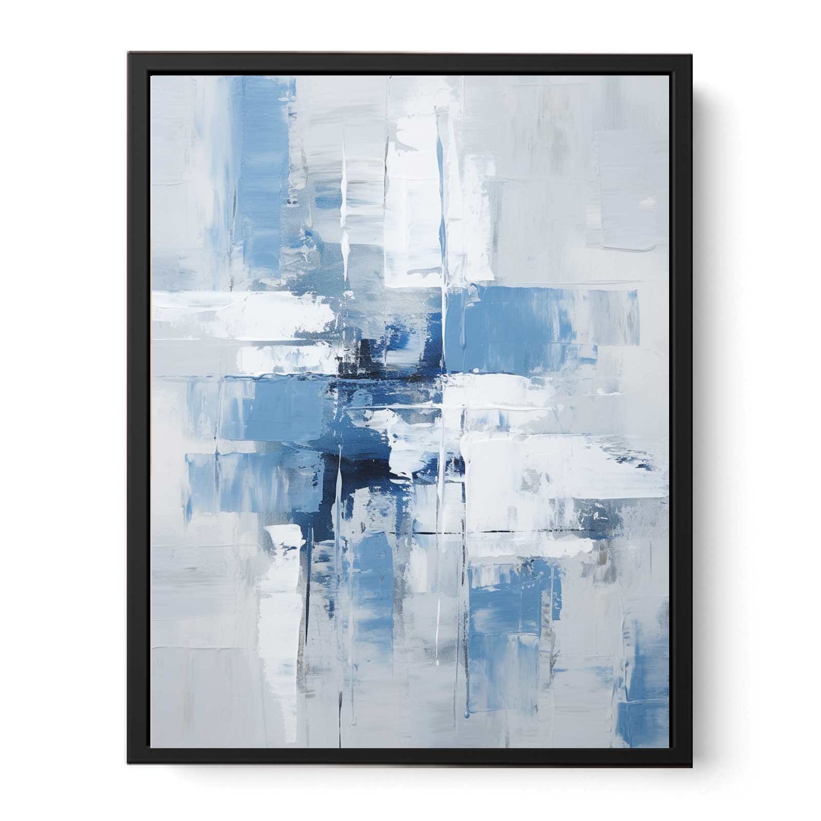 Abstract Grey Blue Painting  Canvas Print