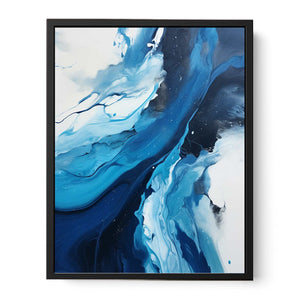 Blue Black Abstract Painting  Canvas Print