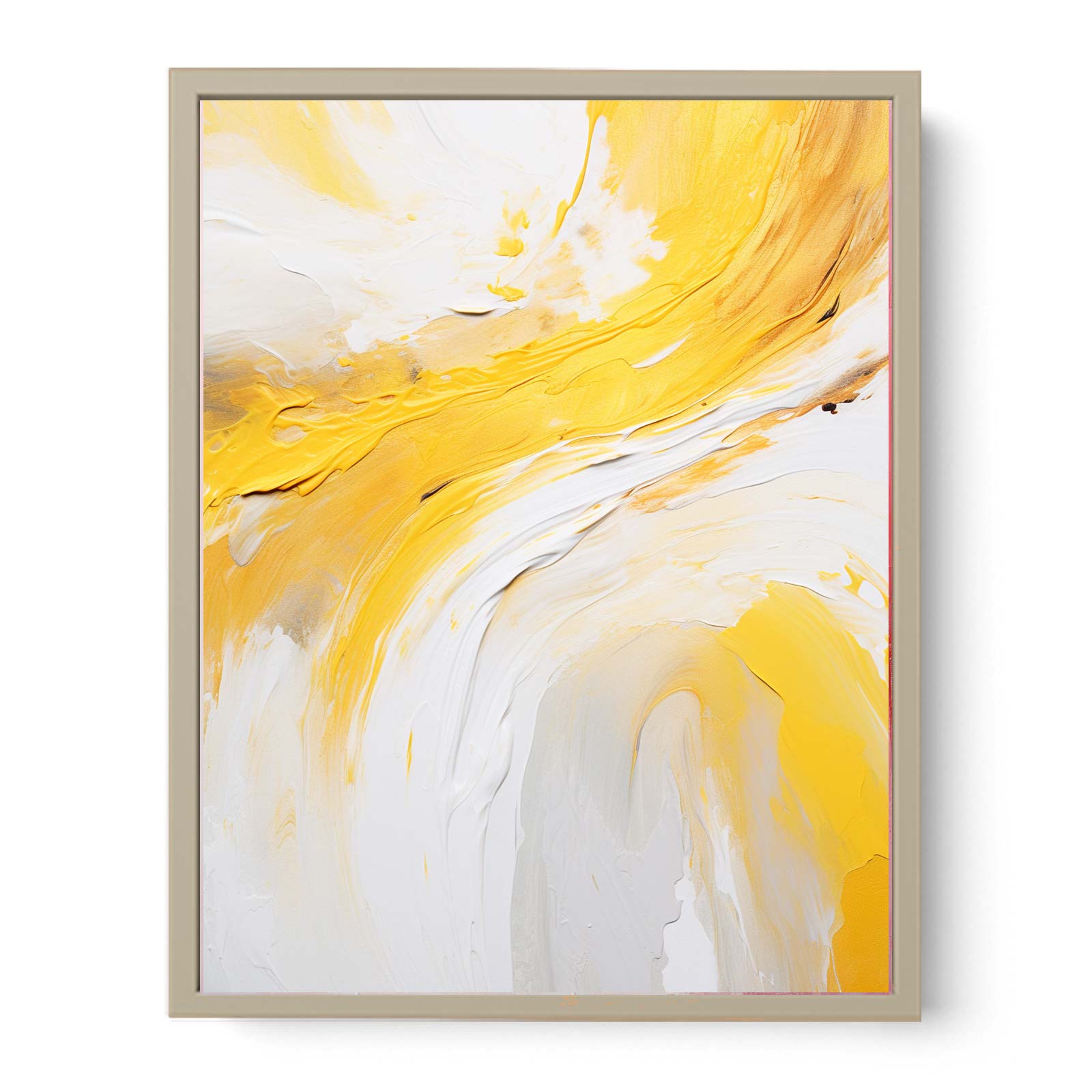 Yellow Abstract Art  Strokes  Painting  Art Print