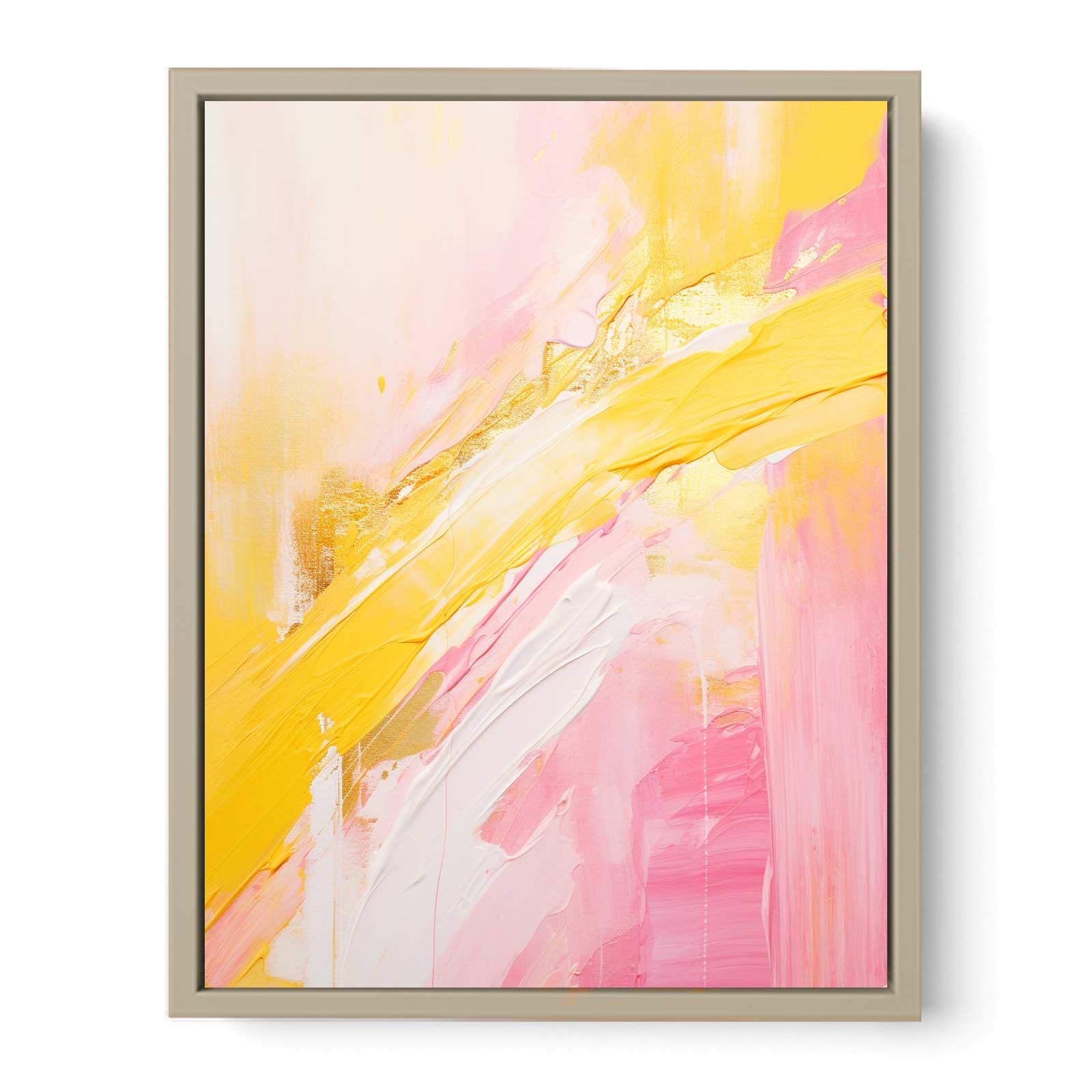 Abstract Pink And Yellow Painting  Art Print