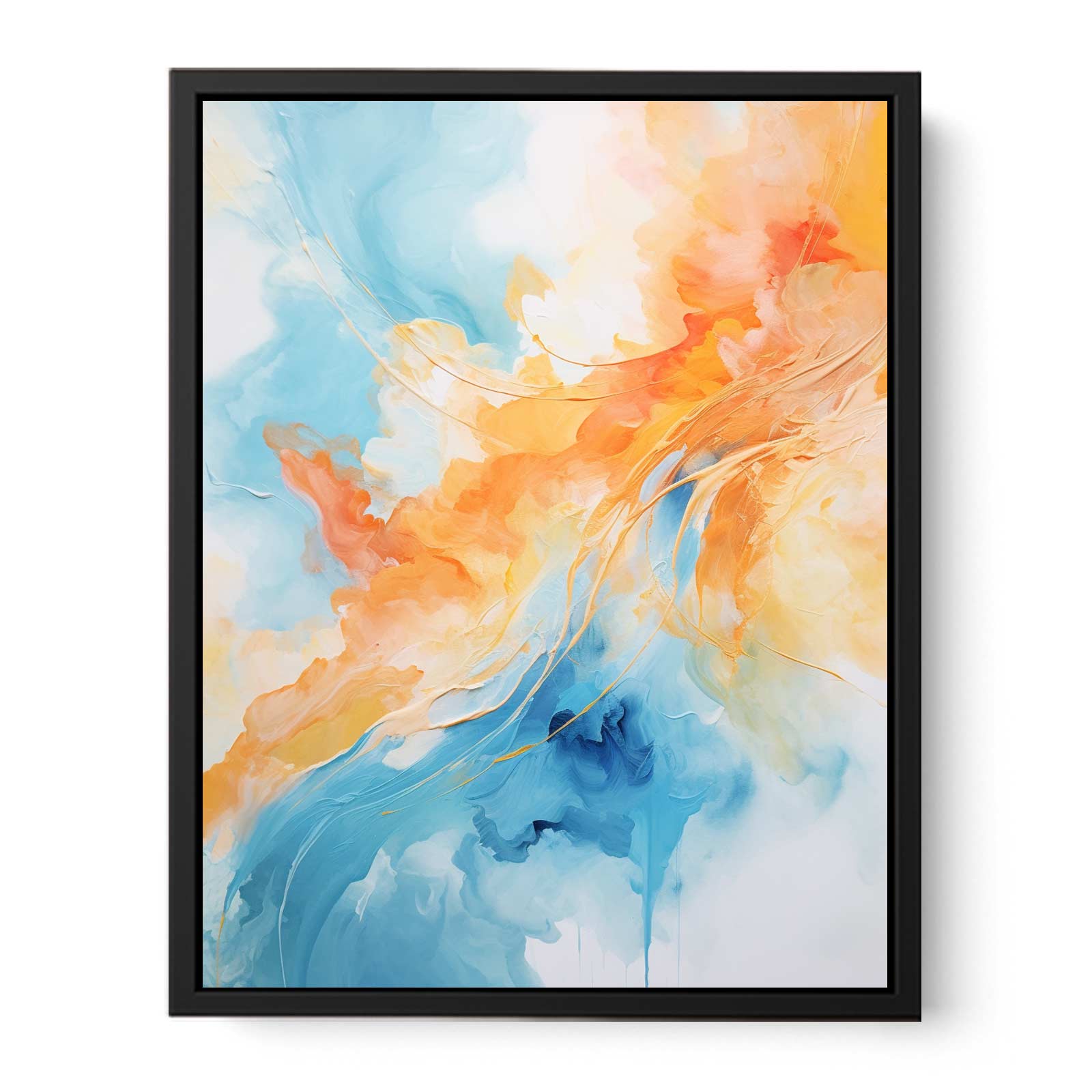 Blue Orange Abstract Painting  Canvas Print