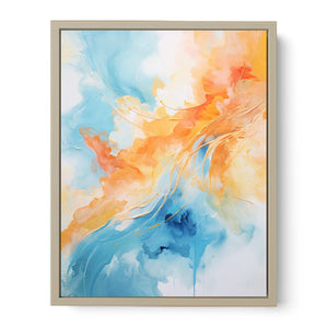 Blue Orange Abstract Painting  Art Print
