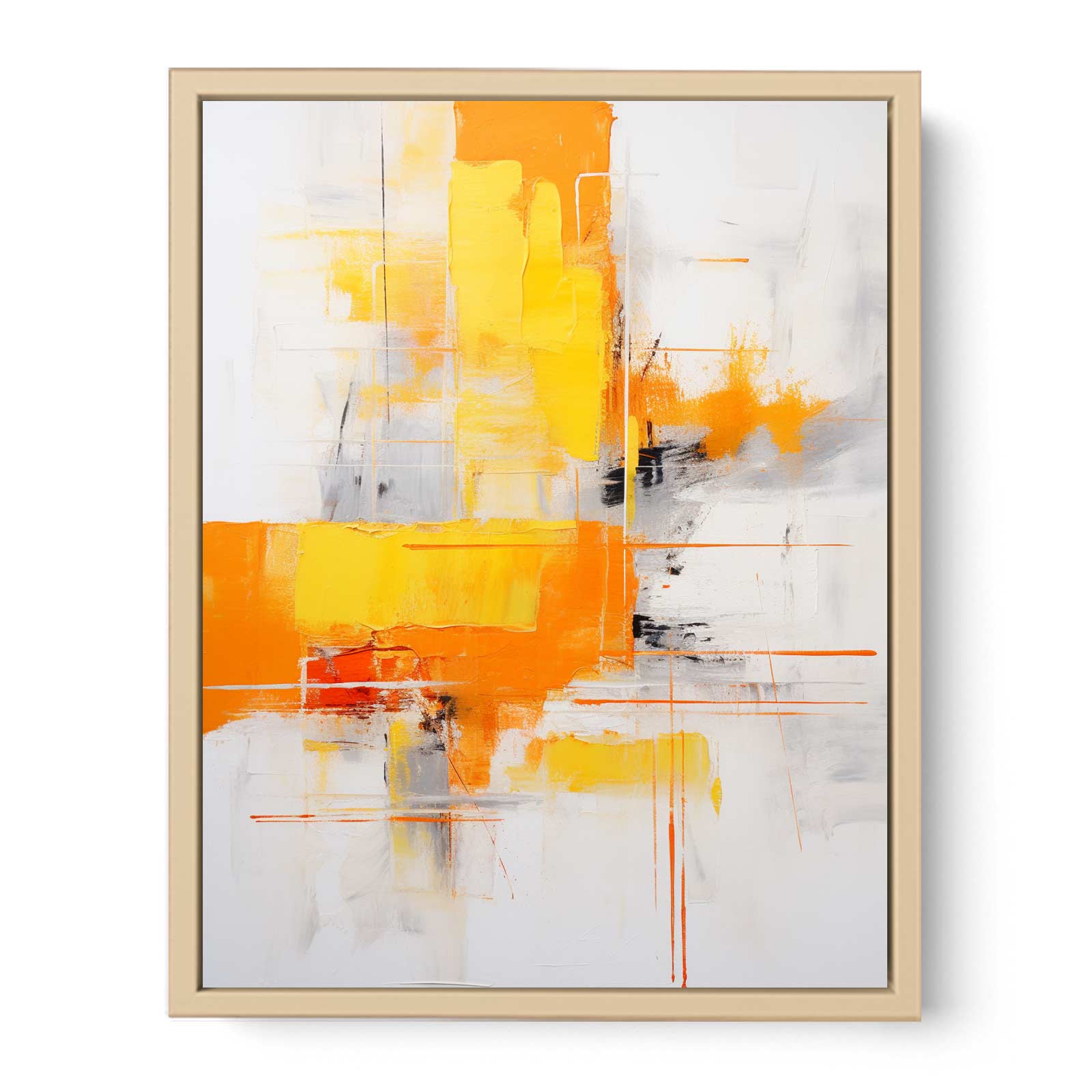 Brown Yellow Abstract Painting  Streched canvas