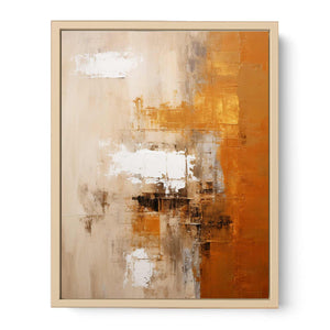 Green Orange Abstract Painting   Streched canvas