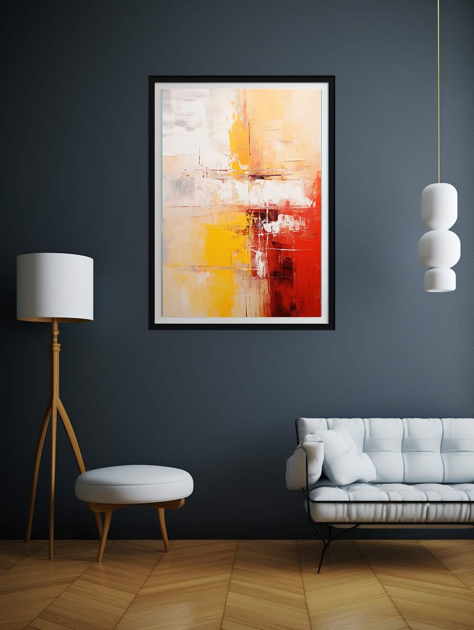 Abstract Painting Yellow Red Painting