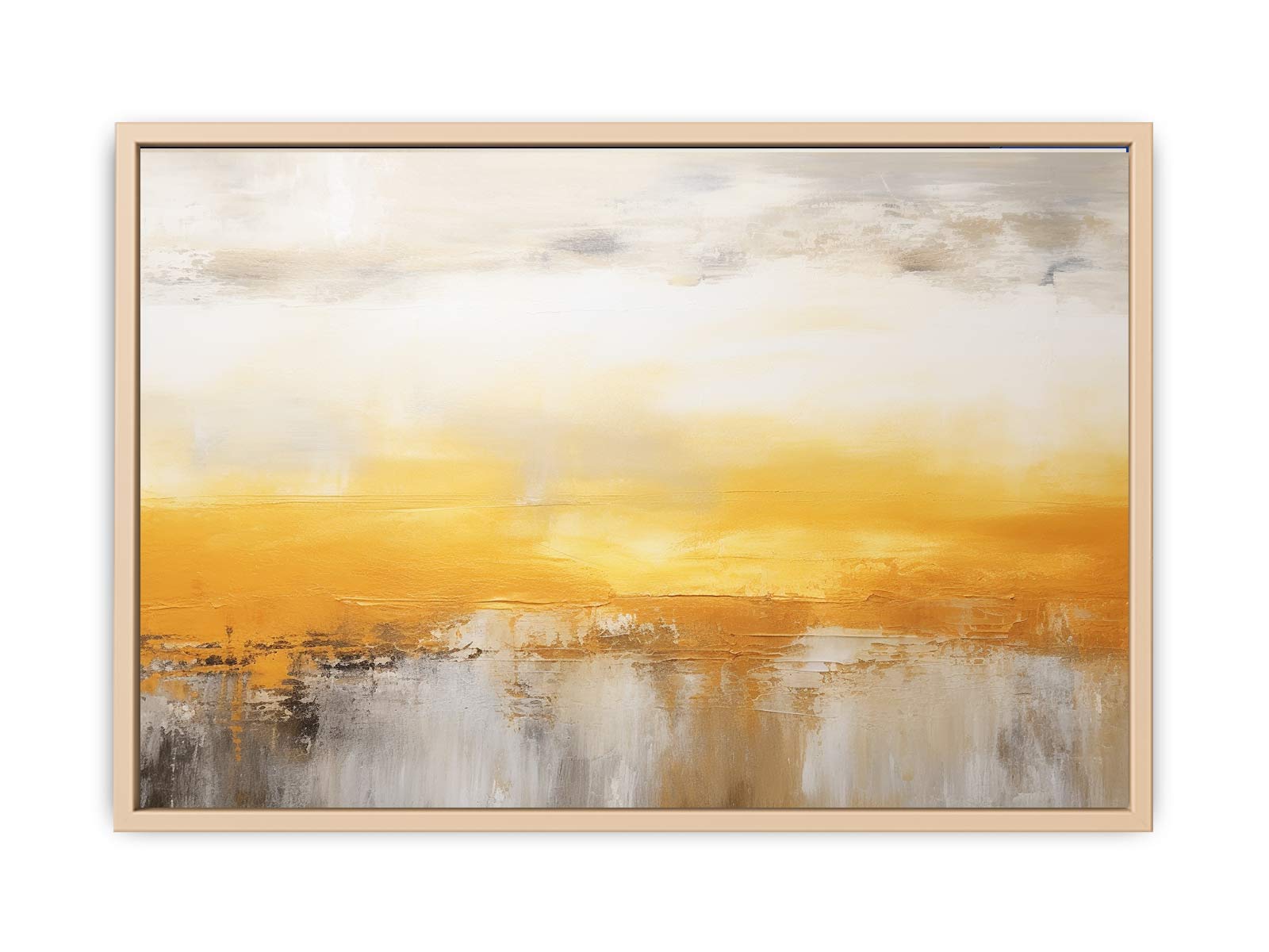 Abstract Yellow Brown Painting  Streched canvas