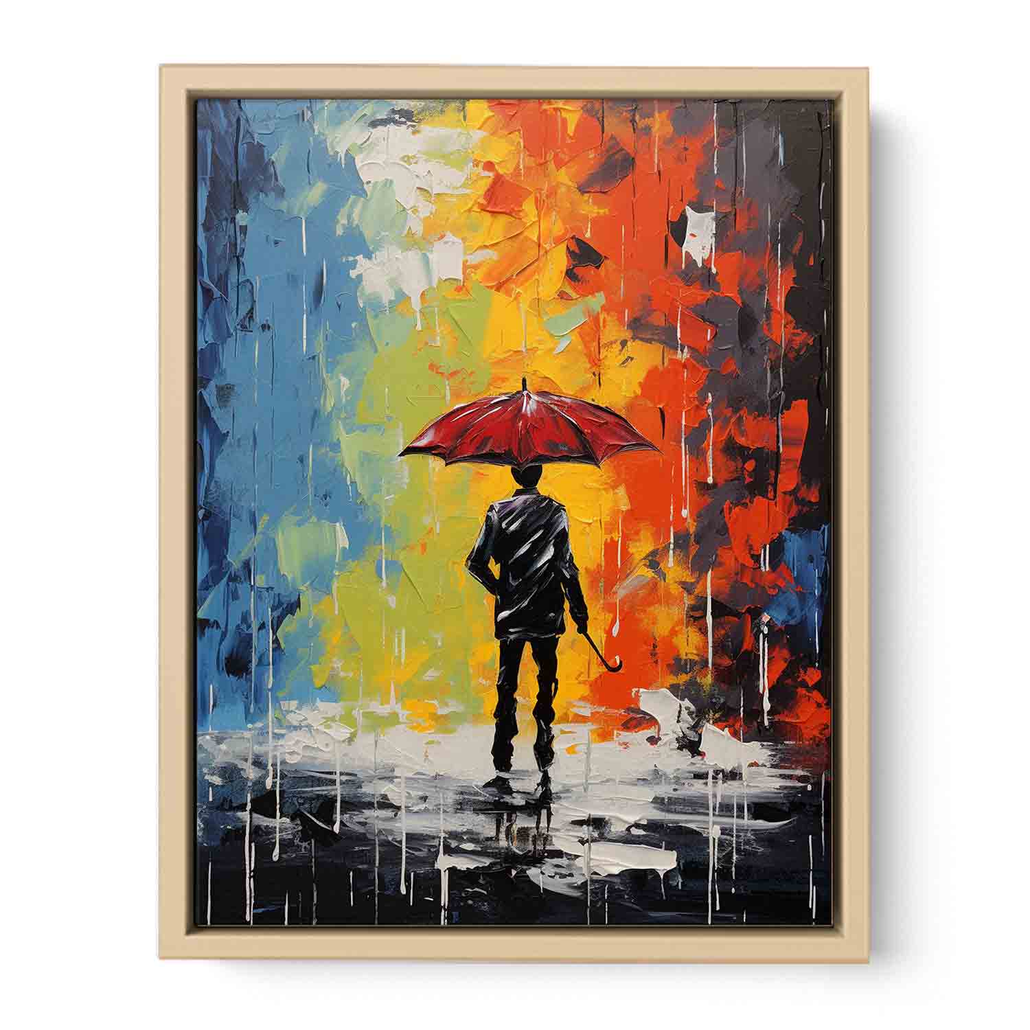 City Stroll Abstract Rain  Art Print