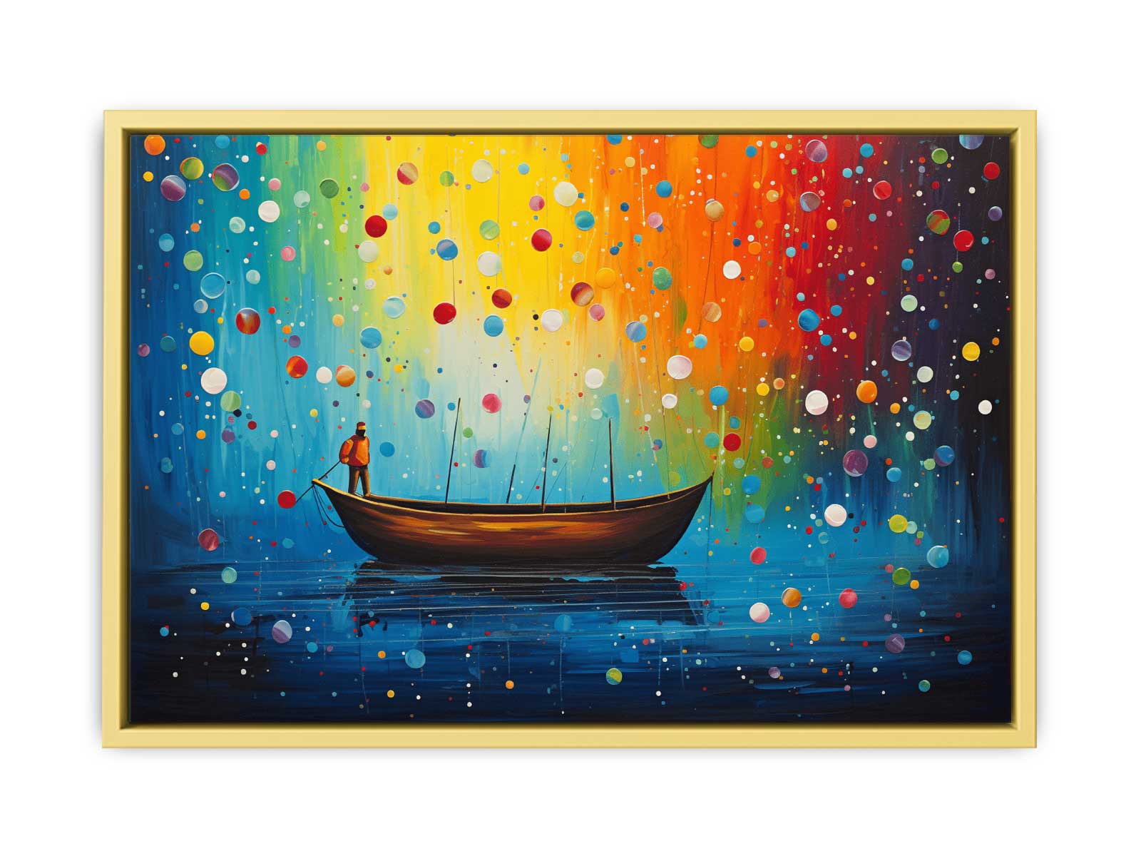 Boat Bubbles Modern Art Painting   Streched canvas