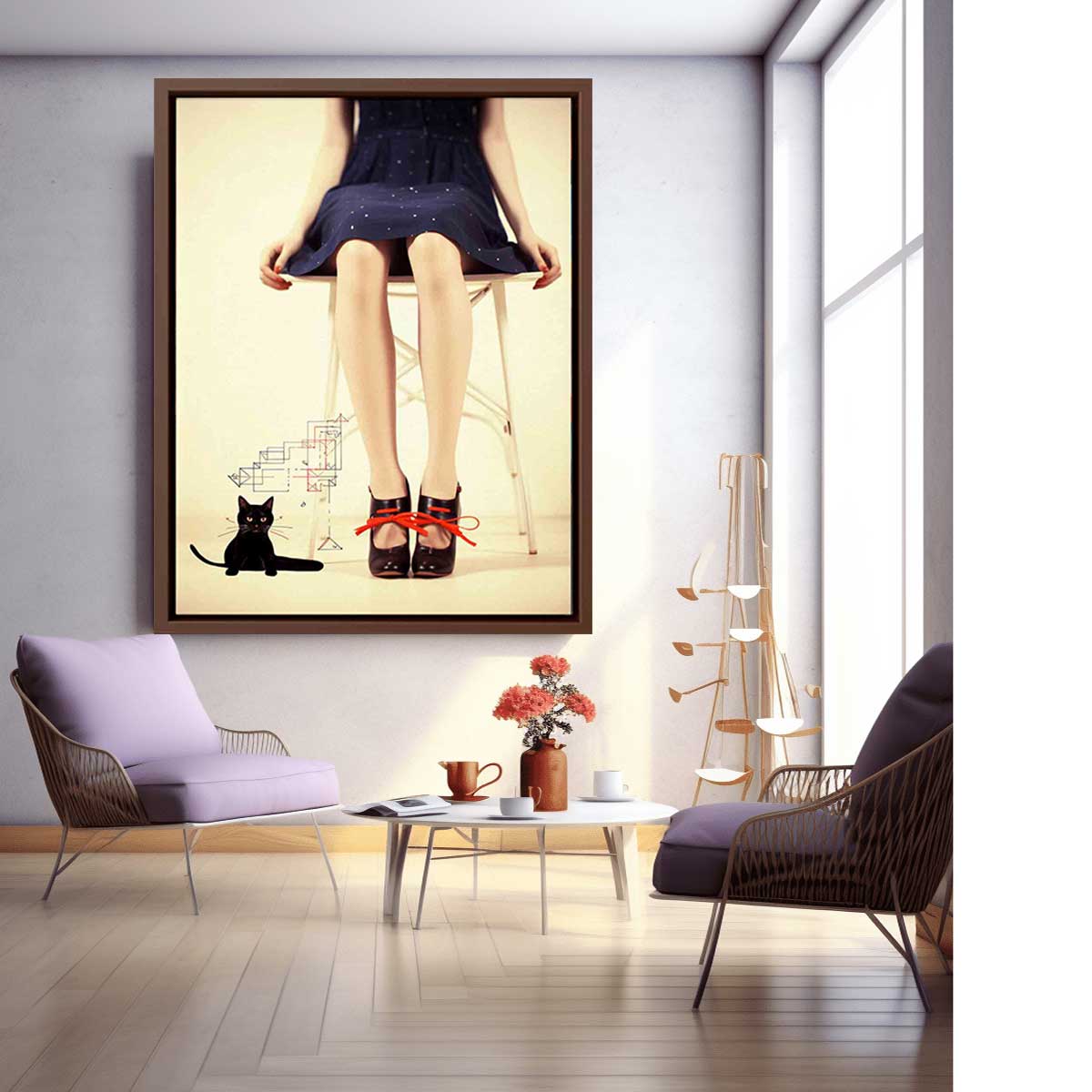 Cat Beneath Her Gaze Painting