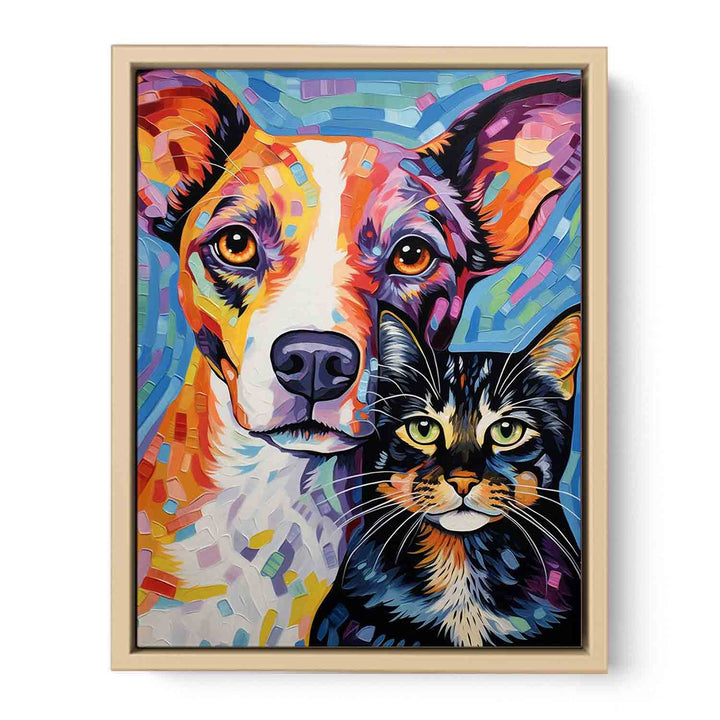 Cat Dog   Art Print