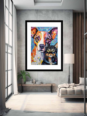 Cat Dog  Painting