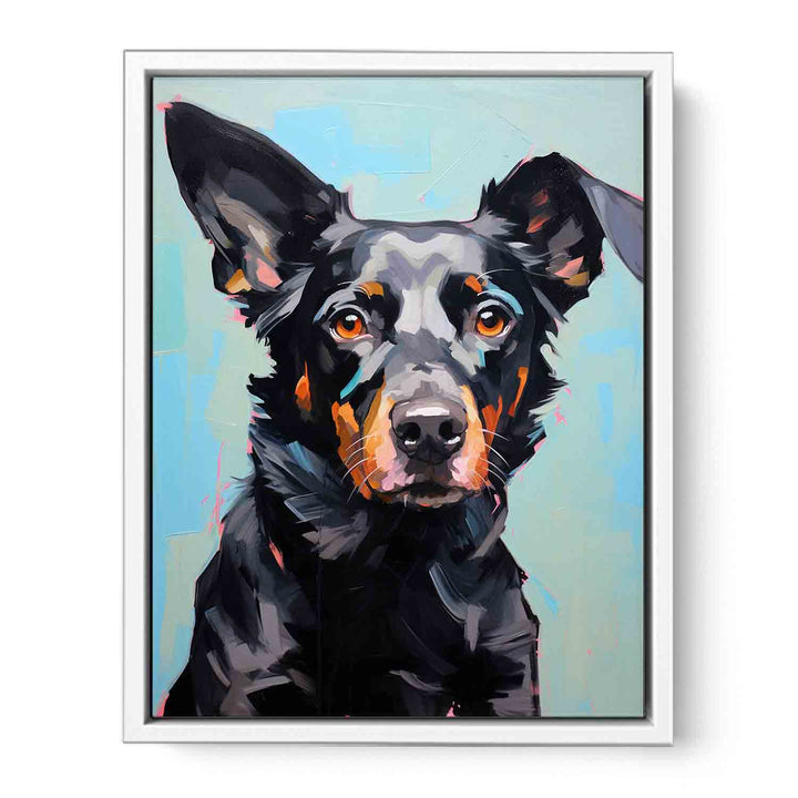 Modern Black Dog  Framed Print
