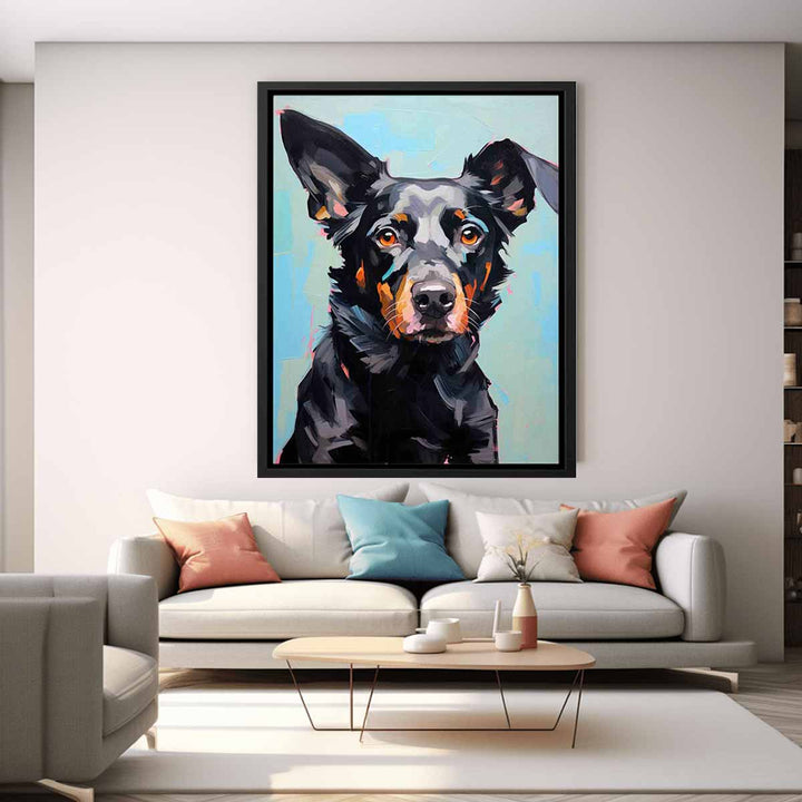 Modern Black Dog  Painting