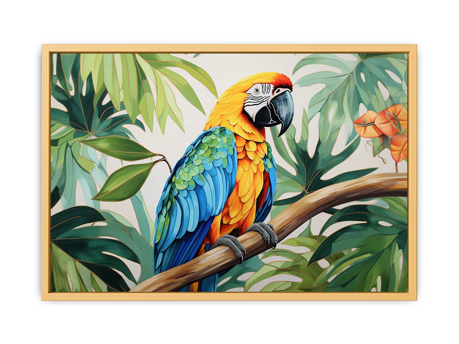 Modern Tropical Parrot   Streched canvas