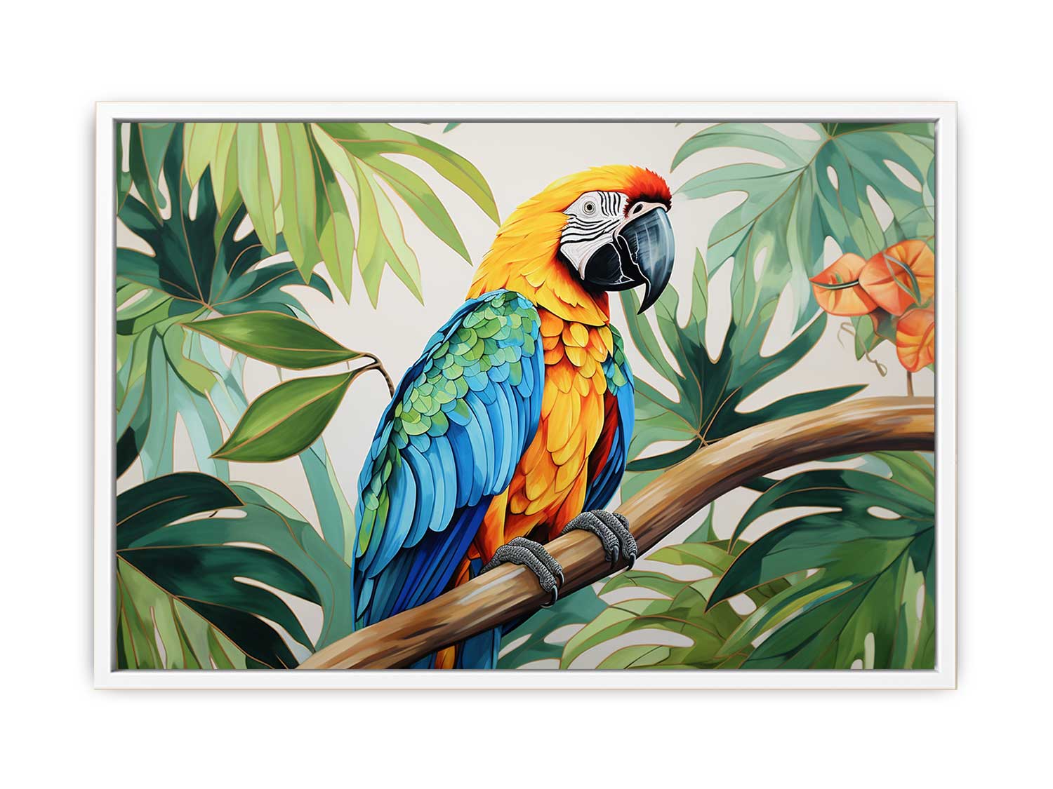 Modern Tropical Parrot  Framed Print