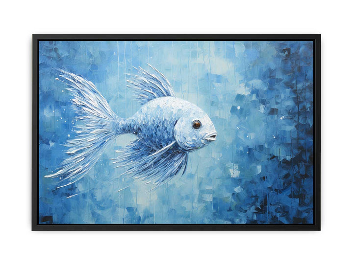 Modern Blue Fish Art  Canvas Print
