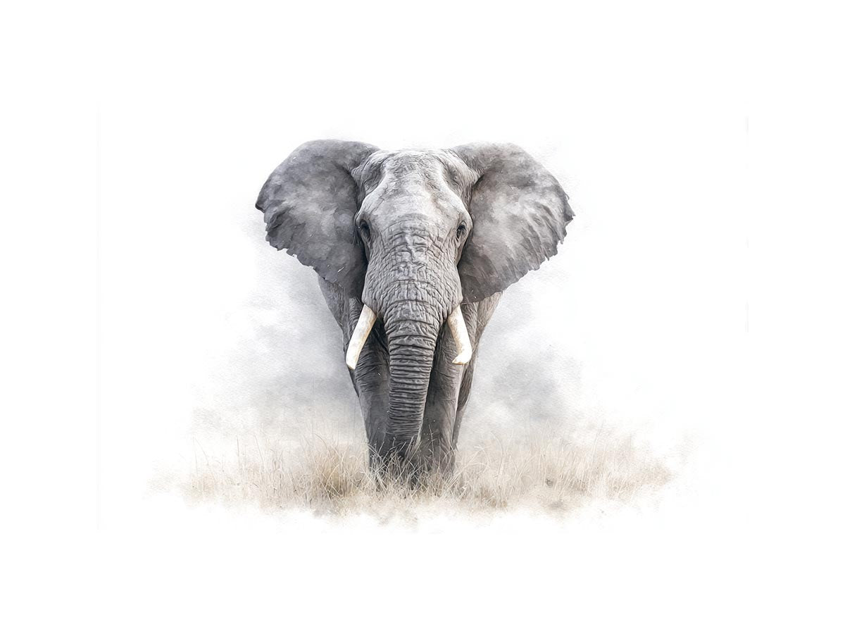 Modern Grey Elephant Art Painting