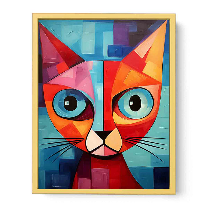 Modern Cubism Cat  Streched canvas