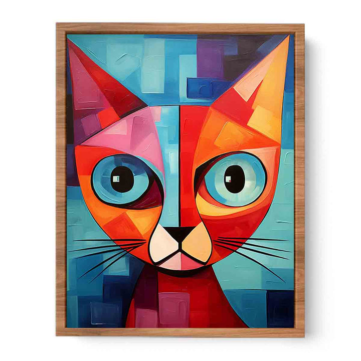 Modern Cubism Cat Poster