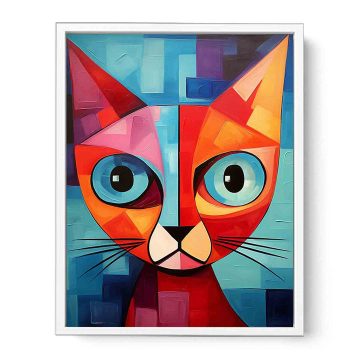 Modern Cubism Cat Framed Print