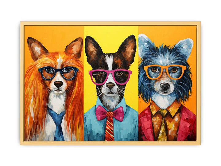 Modern Animals with Glasses  Streched canvas
