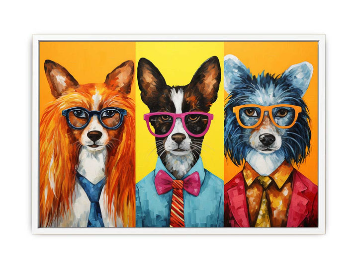 Modern Animals with Glasses Framed Print
